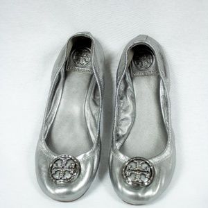 Tory Burch Silver Flats